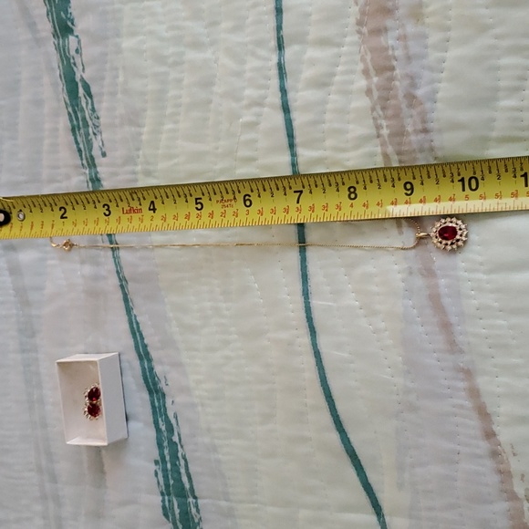 Beautiful Faux Ruby Necklace and earring set ✨️ - Picture 8 of 12